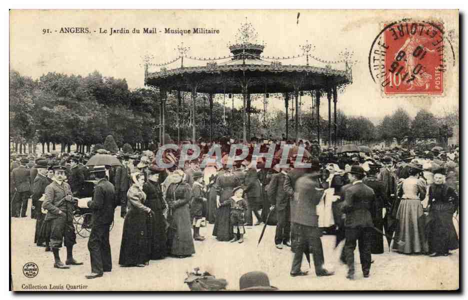 CPA Angers La musique militaire au jardin du Mail