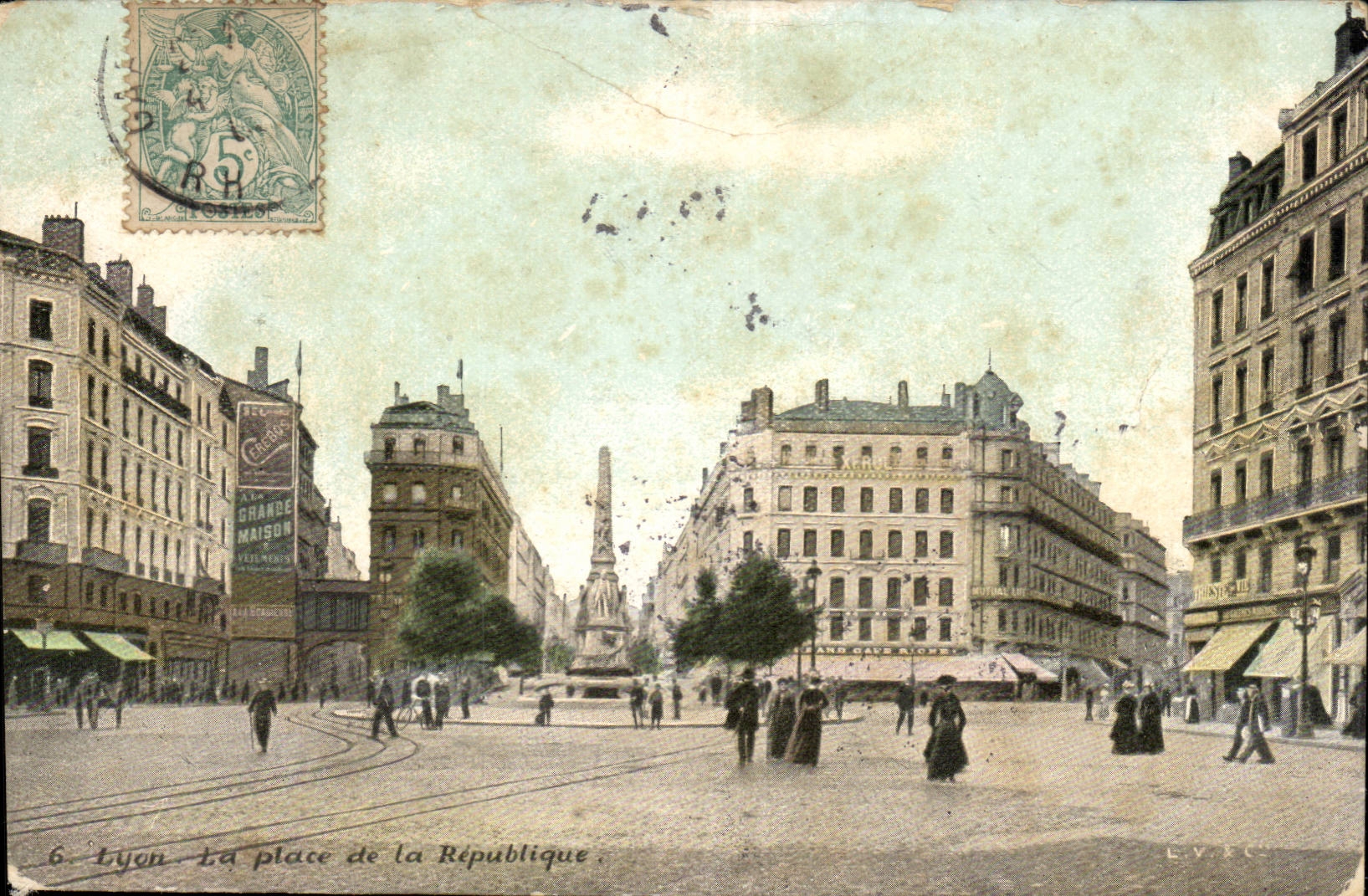 Lyon - La place de la République — éditeur L.V. & Co. n°6 - Recto
