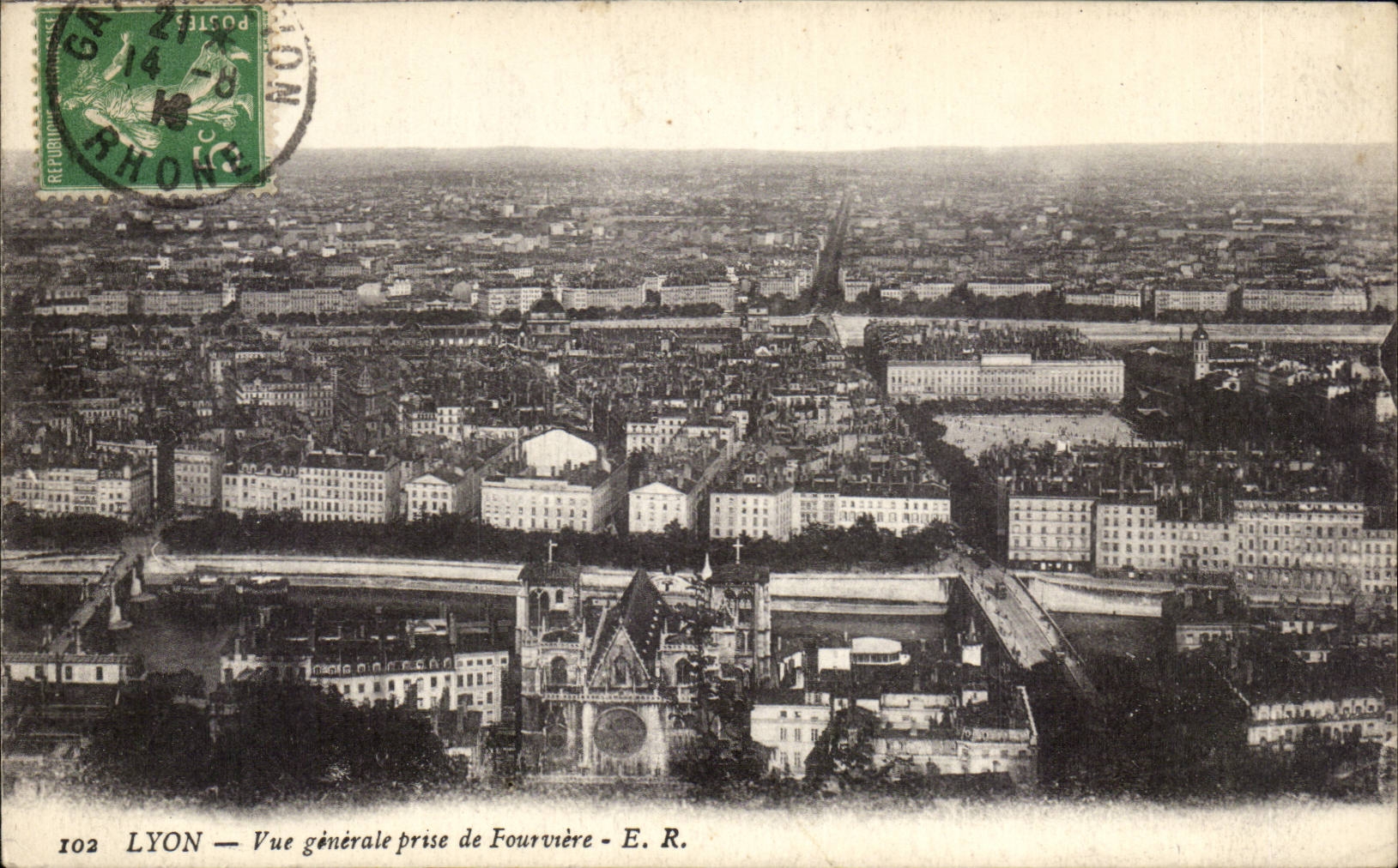 CPA Lyon Vue generale prise de Fourviere