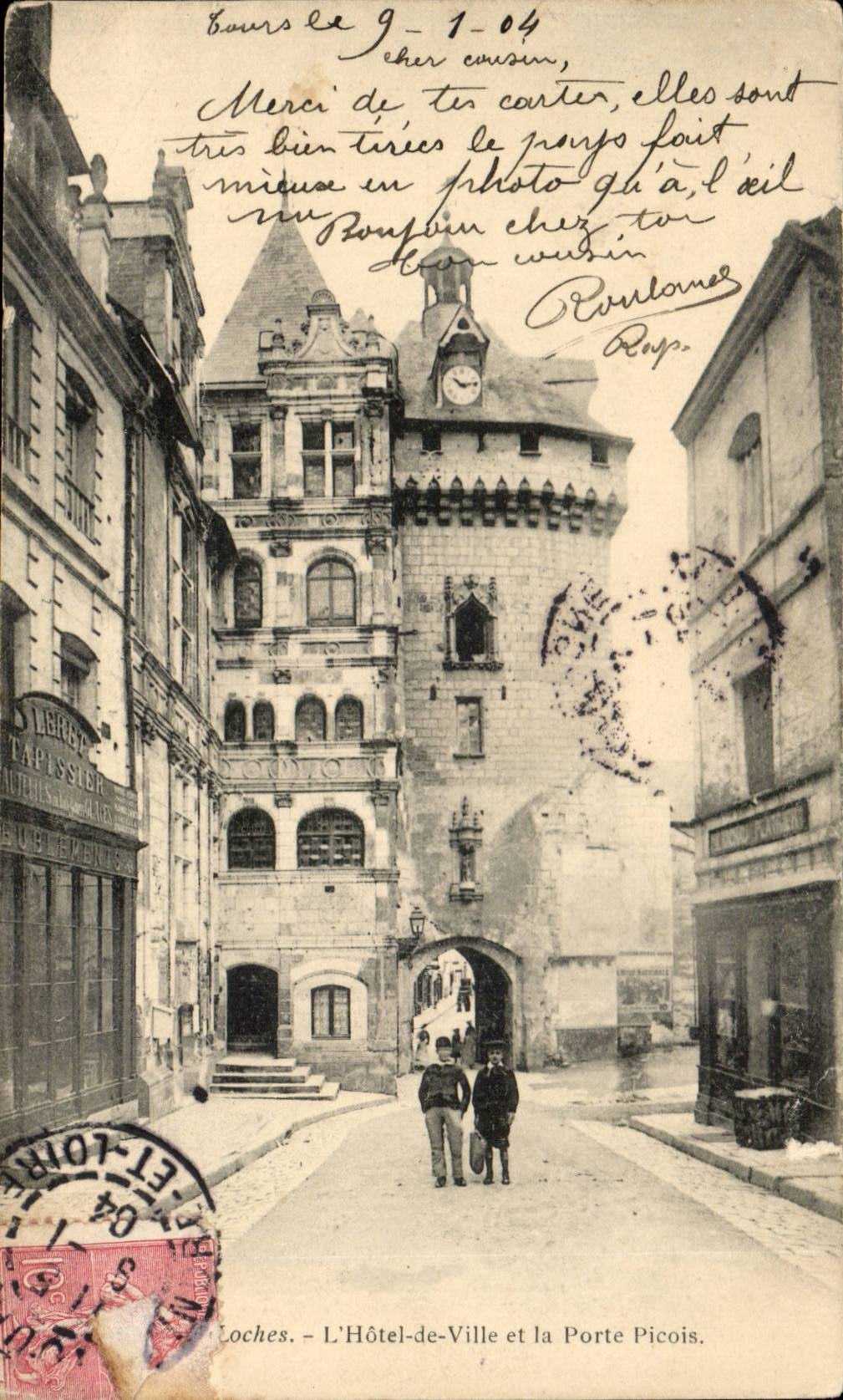 Loches CPA Hotel de ville et la porte Picois