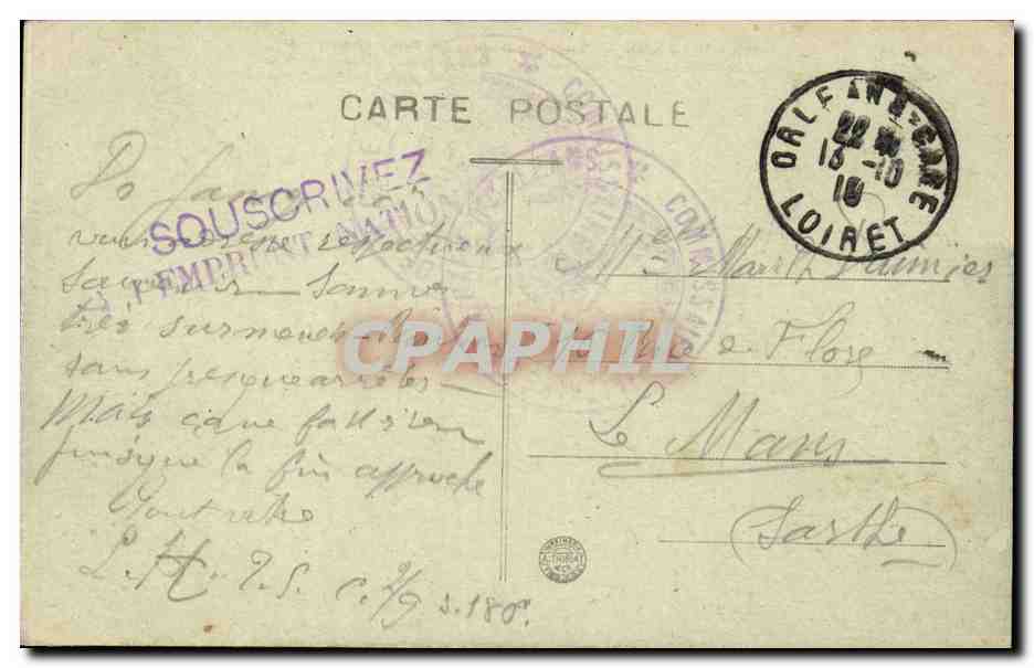 CPA Orleans Vue generale Le pont Georges V — Verso