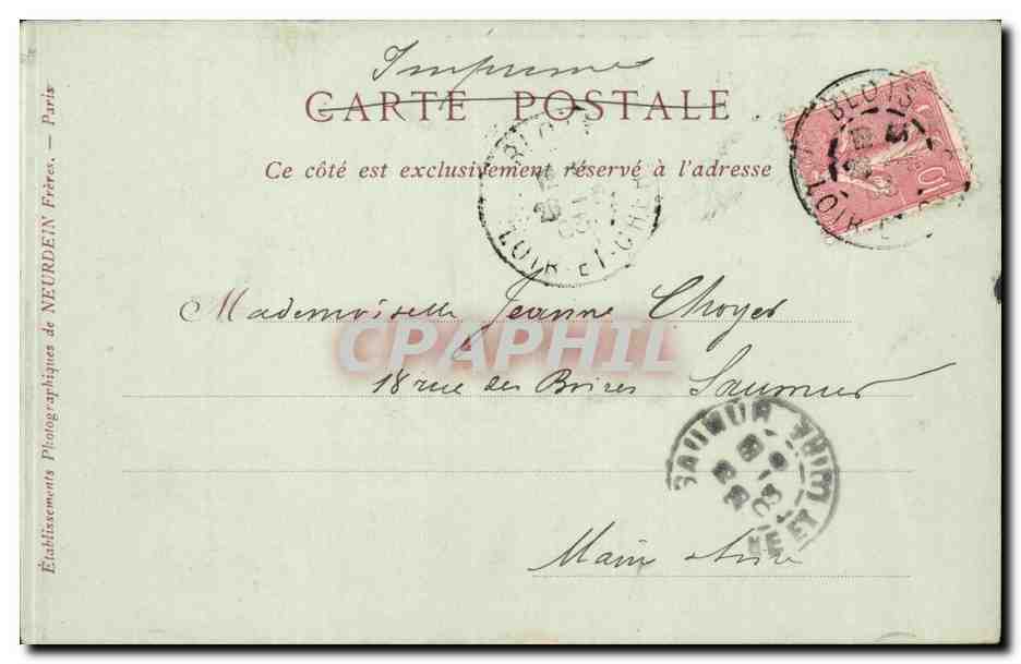 CPA Orleans Jeanne d'arc ur le bucher — Verso