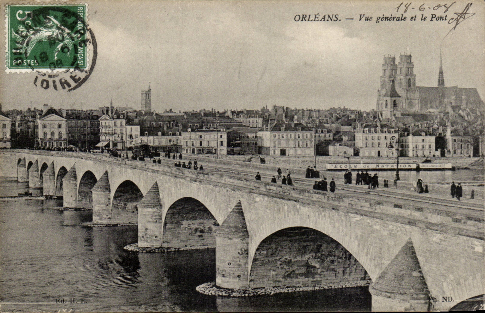 CPA Orleans Vue generale et le pont