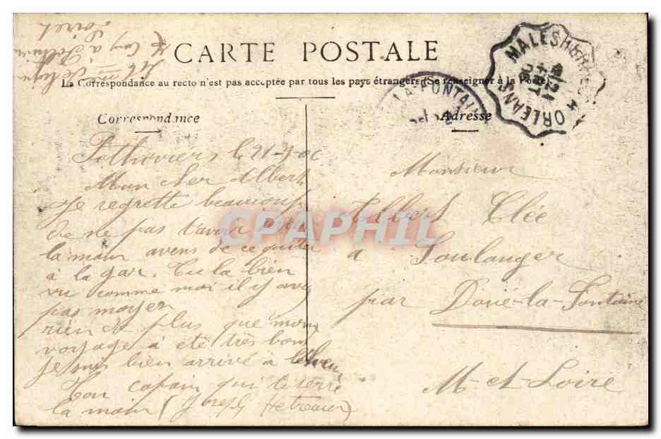 CPA Orleans Le Mail — Verso