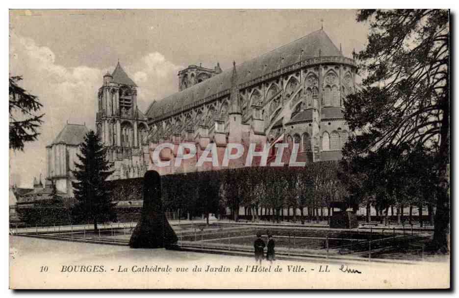 Bourges - The Cathedral viewed from the Garden of the City Hall - LL
