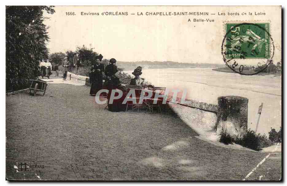 Antike Ansichtskarte Umgebung von Orleans La Chapelle Saint mesmin Ufer der Loire