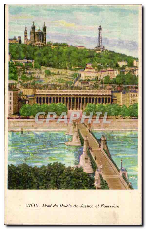 Lyon CPA Pont du palais de Justice et Fourviere