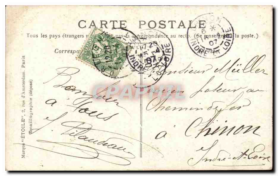 Orleans CPA Pont sur la Loire — Verso