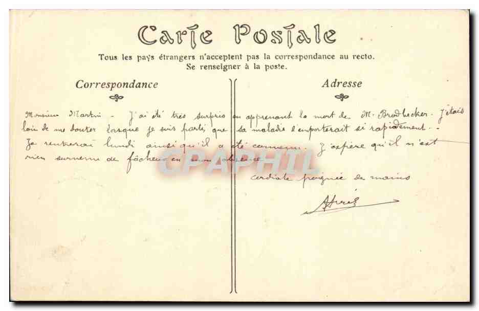 CPA Blois Les Degres et la rue Denis Papin — Verso
