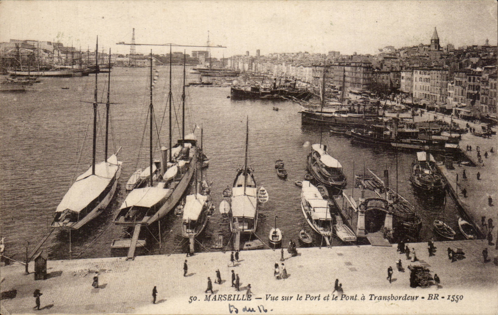 CPA Marseille Vue sur le port et le pont a transbordeur
