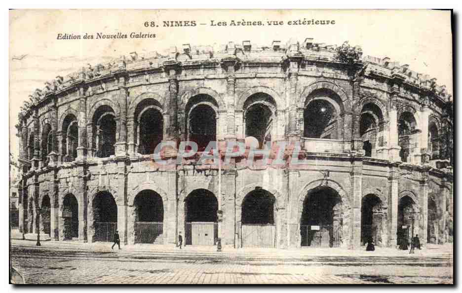 Nîmes — Les Arènes, vue extérieure — Edition des Nouvelles Galeries, n° 68