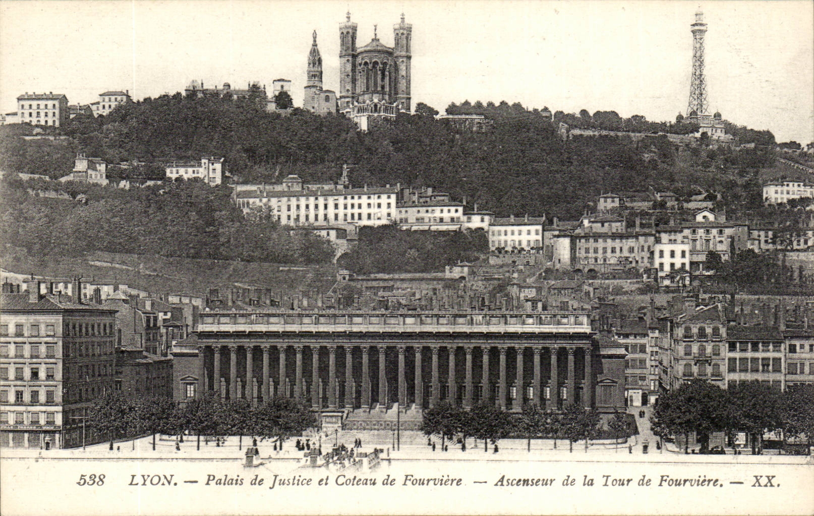 LYON — Palais de Justice et Coteau de Fourvière — Ascenseur de la Tour de Fourvière — XX.