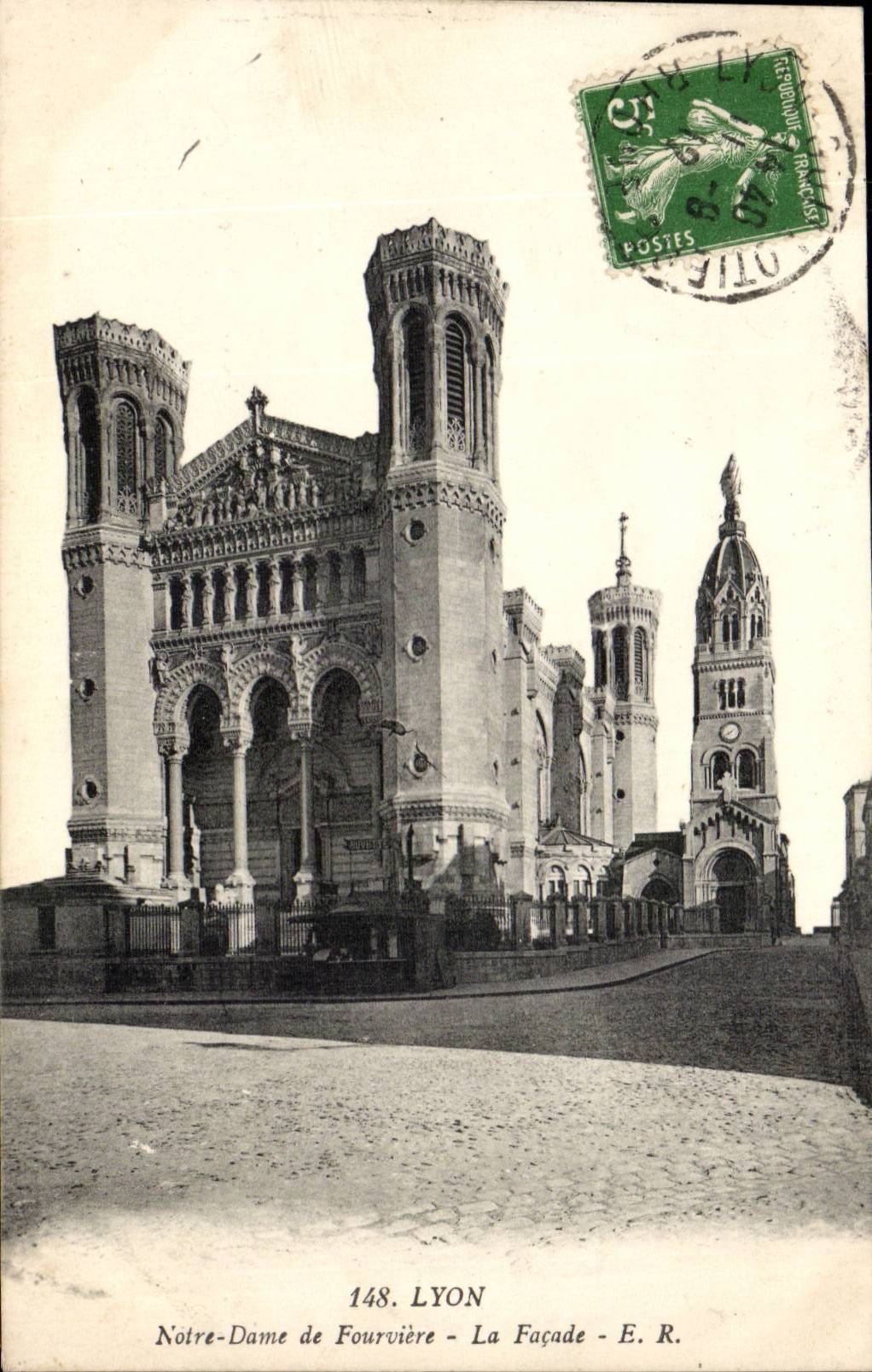 Notre-Dame de Fourvière - La Façade - Lyon - E.R. n°148