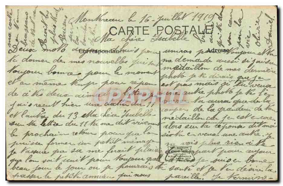 CPA Montereau Vue du quai de SEine et des Tuileries et briqueteries — Rückseite
