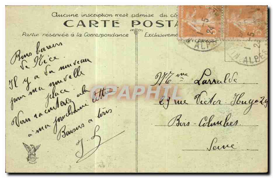 CPA Nice Quai des Etats Unis Bateaux pecheurs  — Rückseite