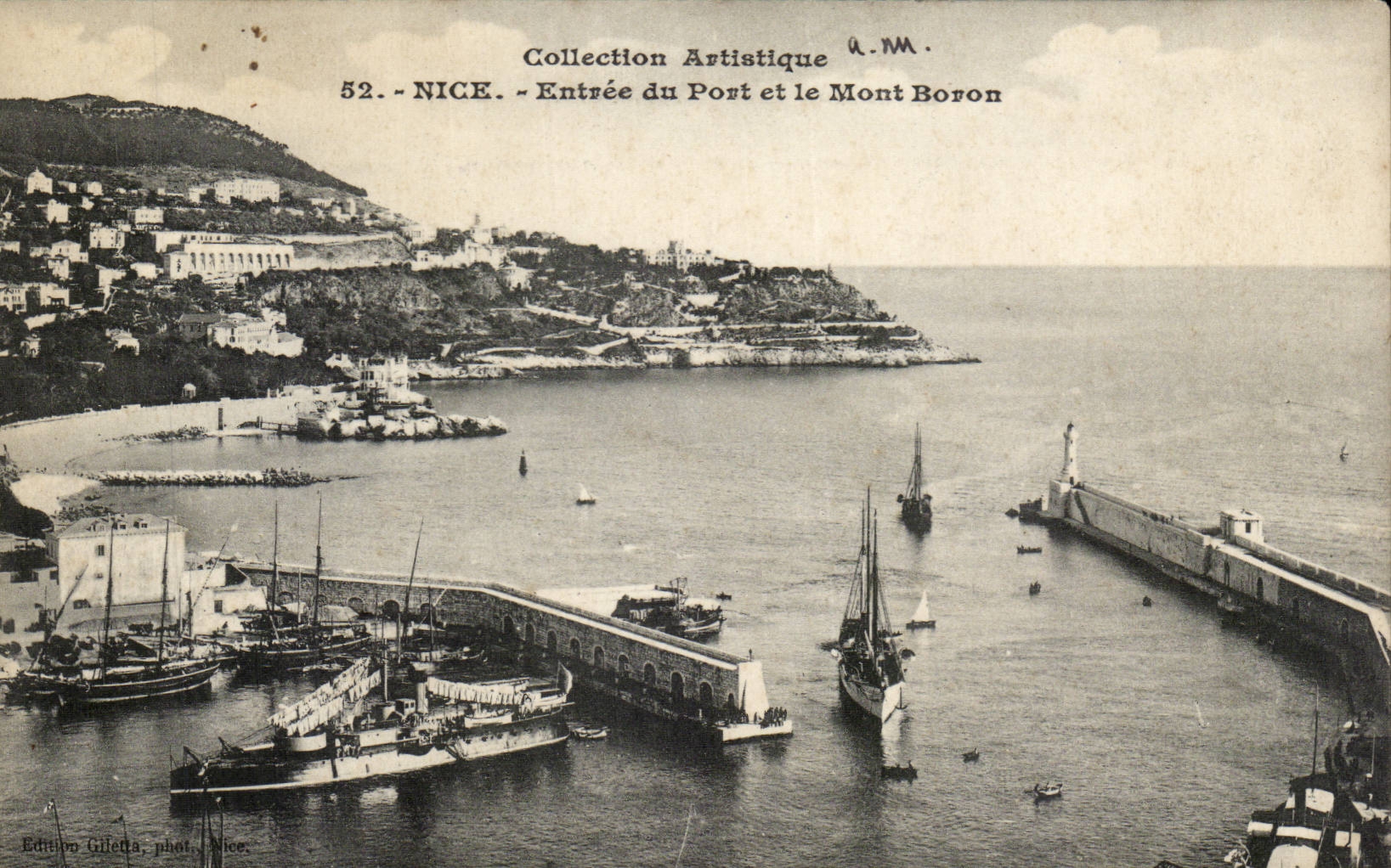 Nice — Entrée du Port et le Mont Boron — Collection Artistique A.M. n°52