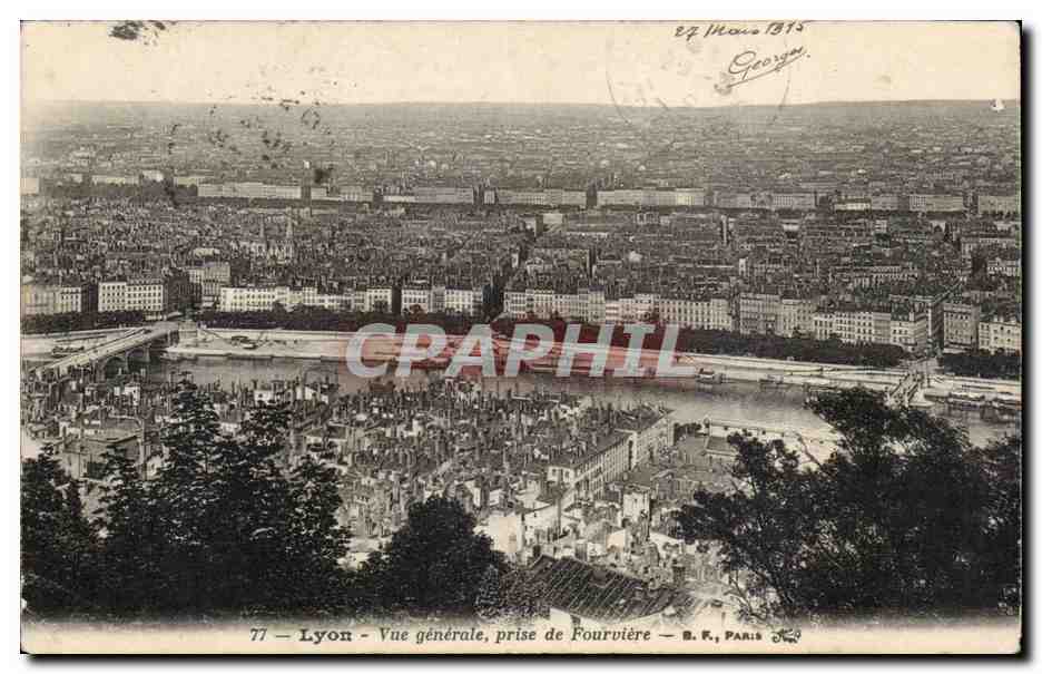 Lyon CPA Vue generale prise de Fourviere