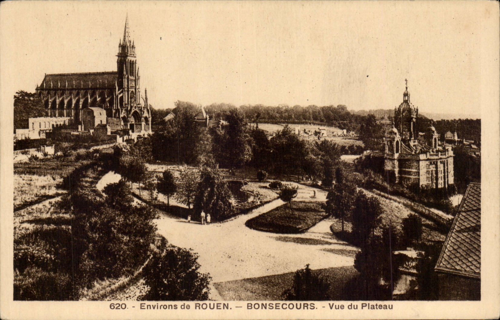 CPA Environs de Rouen Bonsecours Vue du plateau