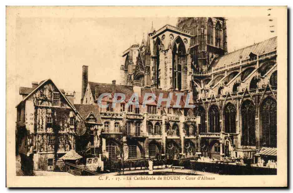 CPA Cathedrale de Rouen Cour d'albane