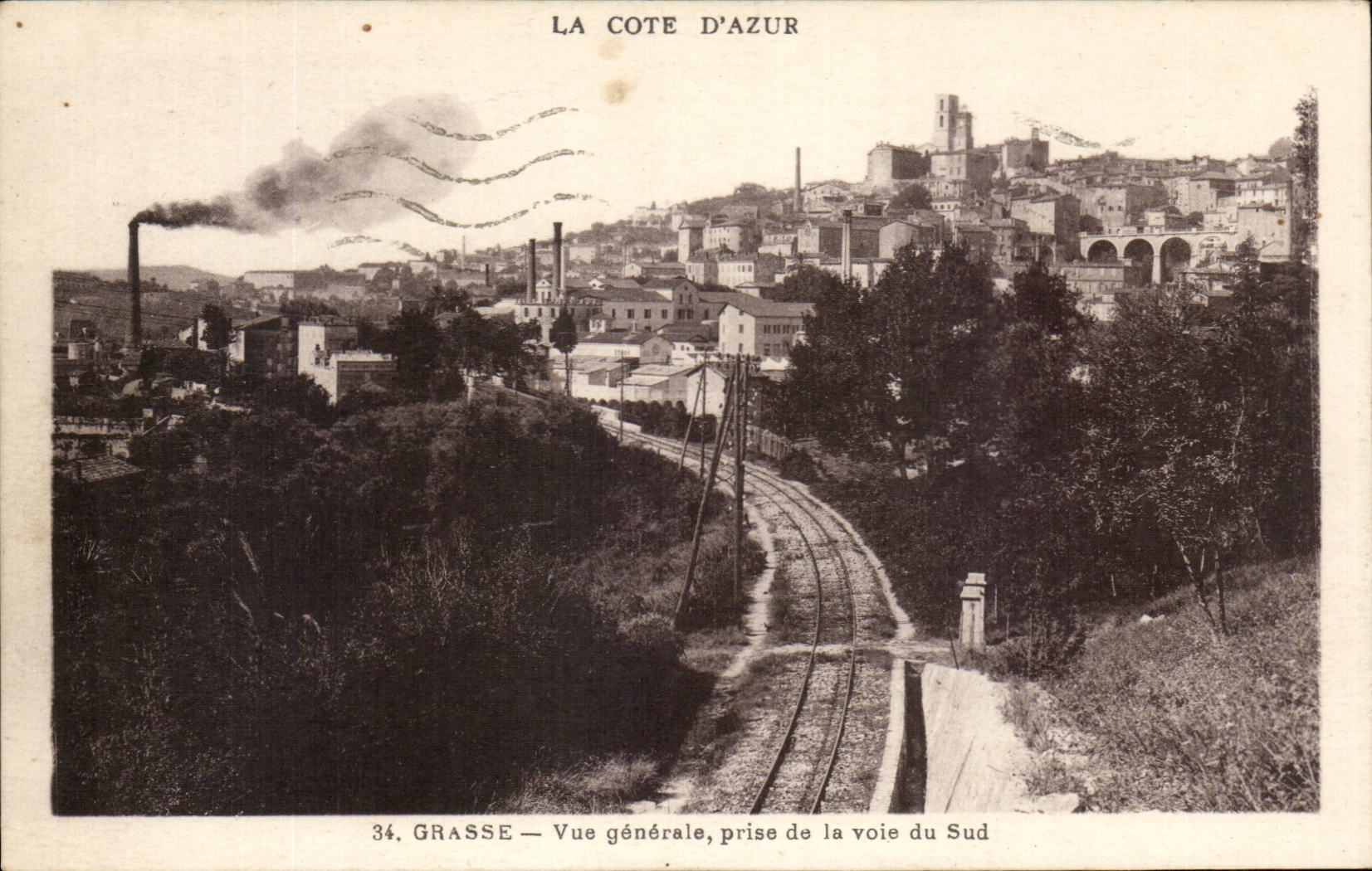 CPA Grasse Vue generale prise de la voie sud