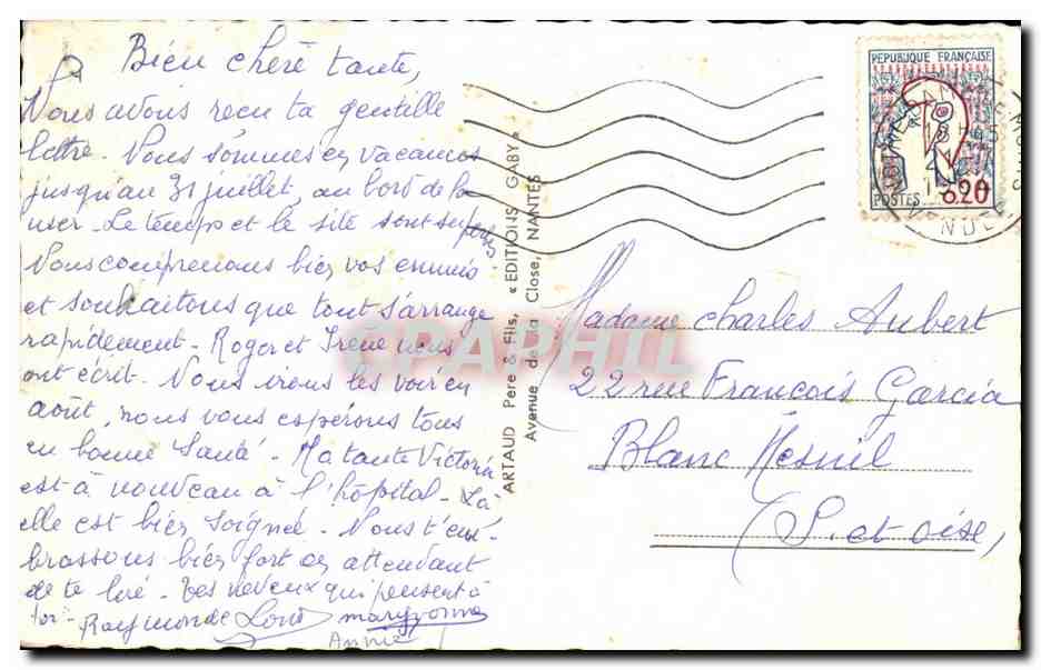 Notre-Dame-de-Monts — vue générale, plage, voilier, attelage d'ânes, bourrine vendéenne — Éditions Gaby, Nantes — Reverso
