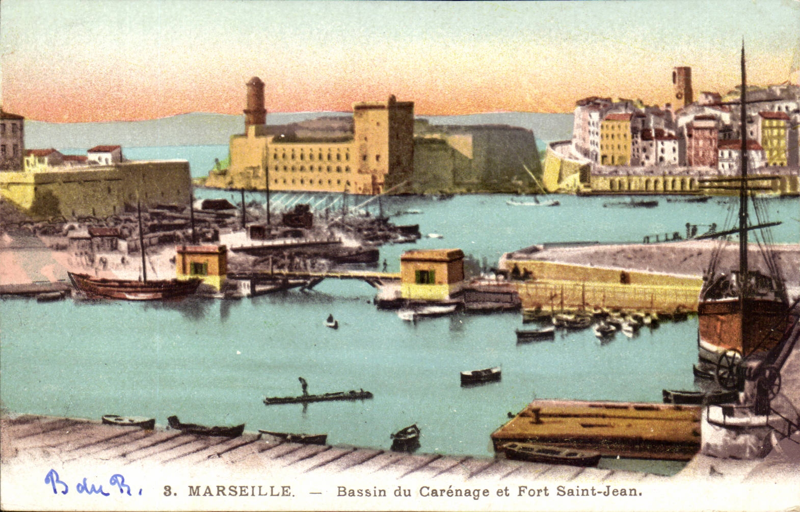 CPA Marseille Bassin du carenage et fort Saint Jean