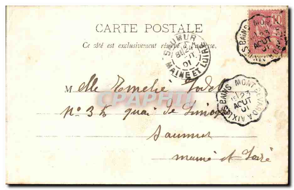Aix-les-Bains - Plateau du Revard, Chaîne du Mont-Blanc — Édition Gilletta, phot. Nice, n°8168 — Verso