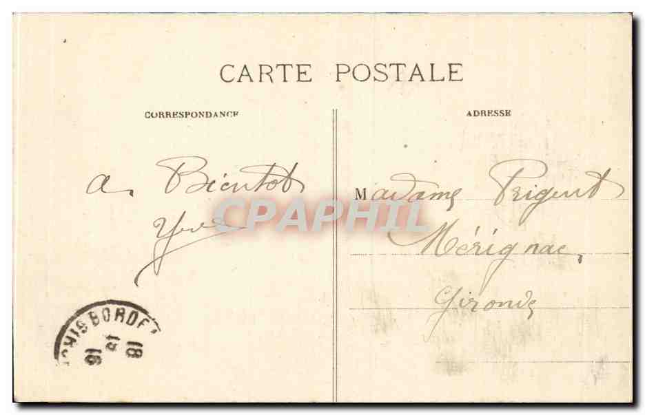 CPA Bordeaux Les navires morutiers arrives a Terre Neuve — Verso