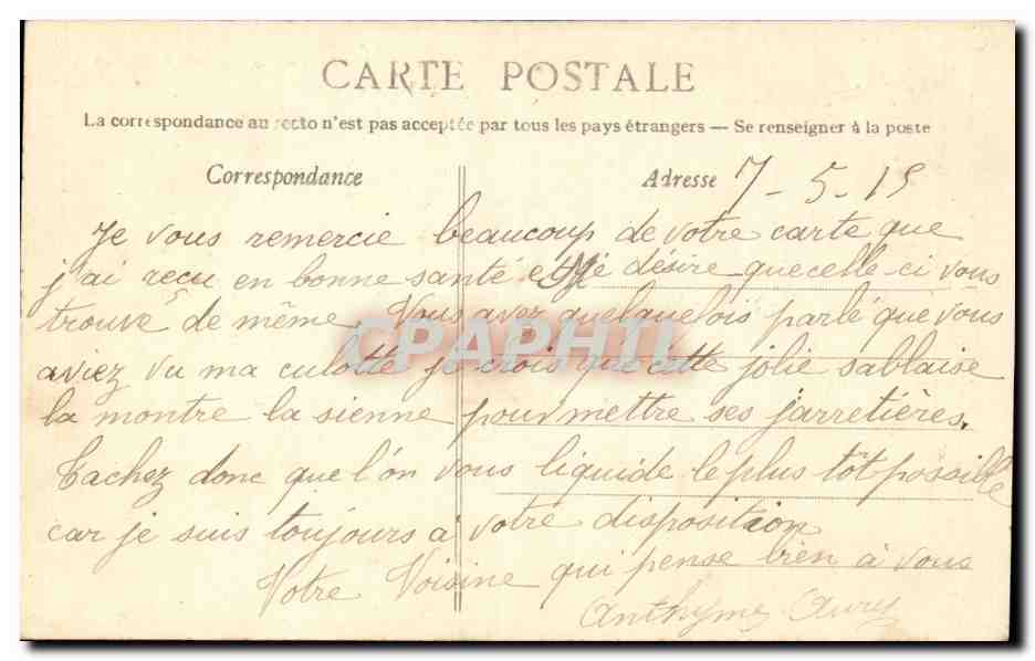 CPA Parnay Eglise et presbytere Train — Rückseite