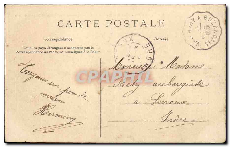 CPA Cholet La rue Nationale et le grand cafe — Rückseite