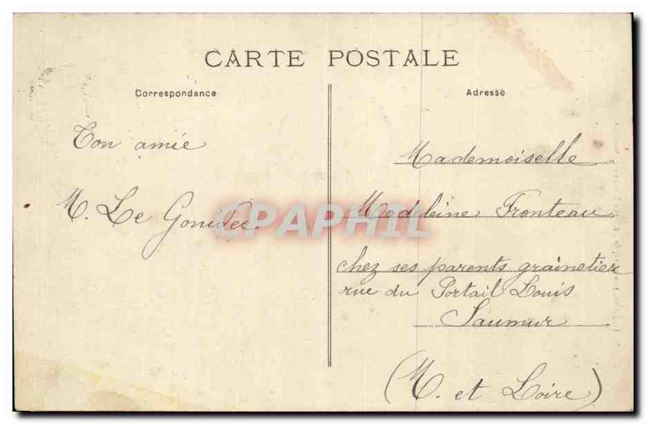 CPA Fontevrault Entree de la maison centrale — Rückseite