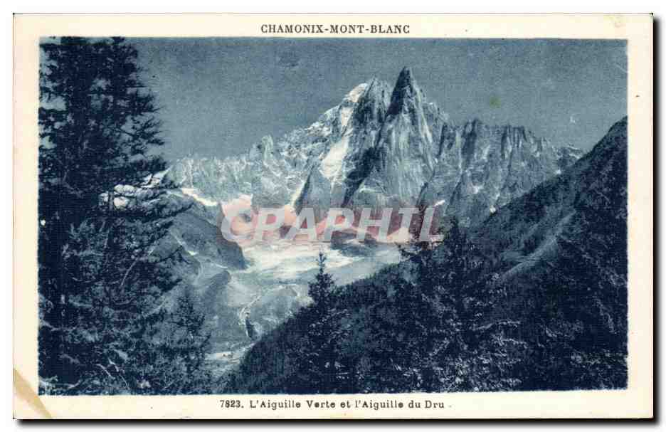 CPA Chamonix Mont Blanc L'aiguille verte et l'aiguille du Dru