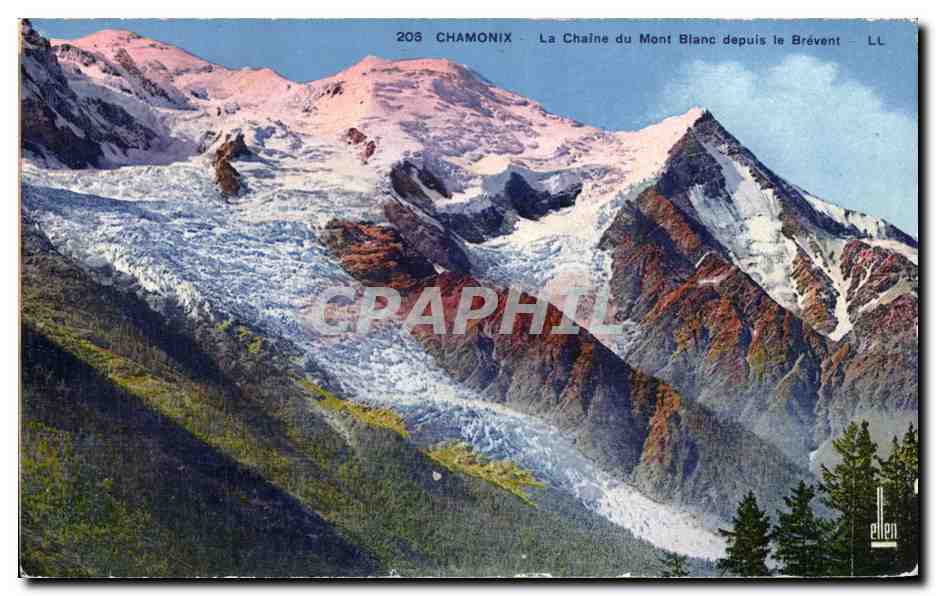 CPA Chamonix La chaine du Mont Blanc depuis le Brevent
