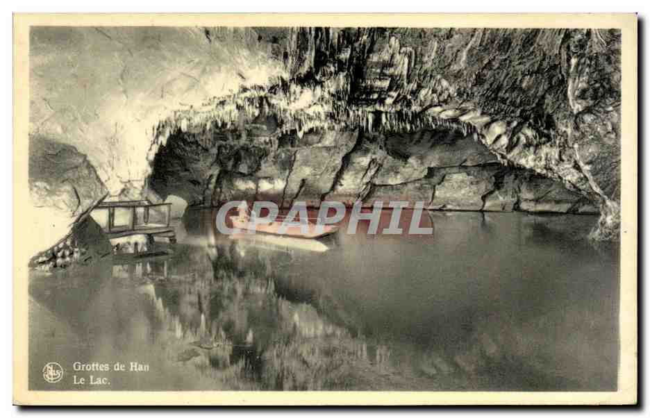 CPA Grottes de Han Le lac Belgique