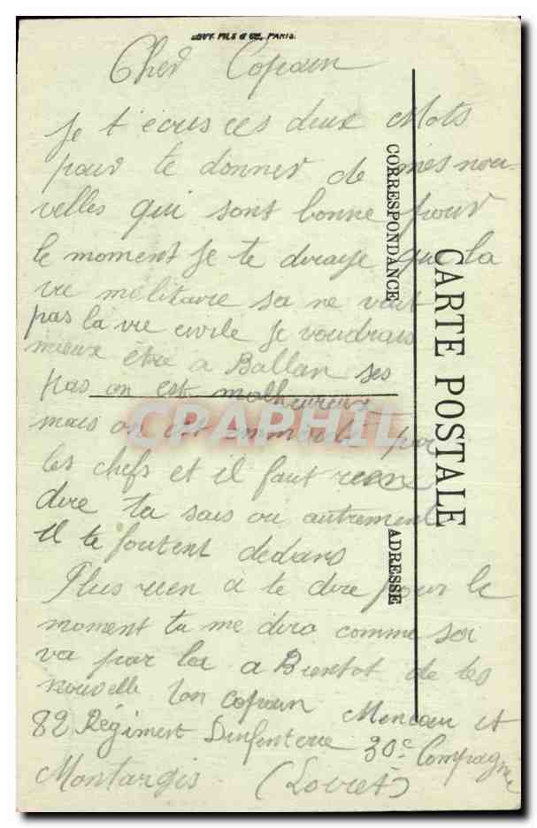 CPA Montargis le boulevard du rempart et le canal — Rückseite