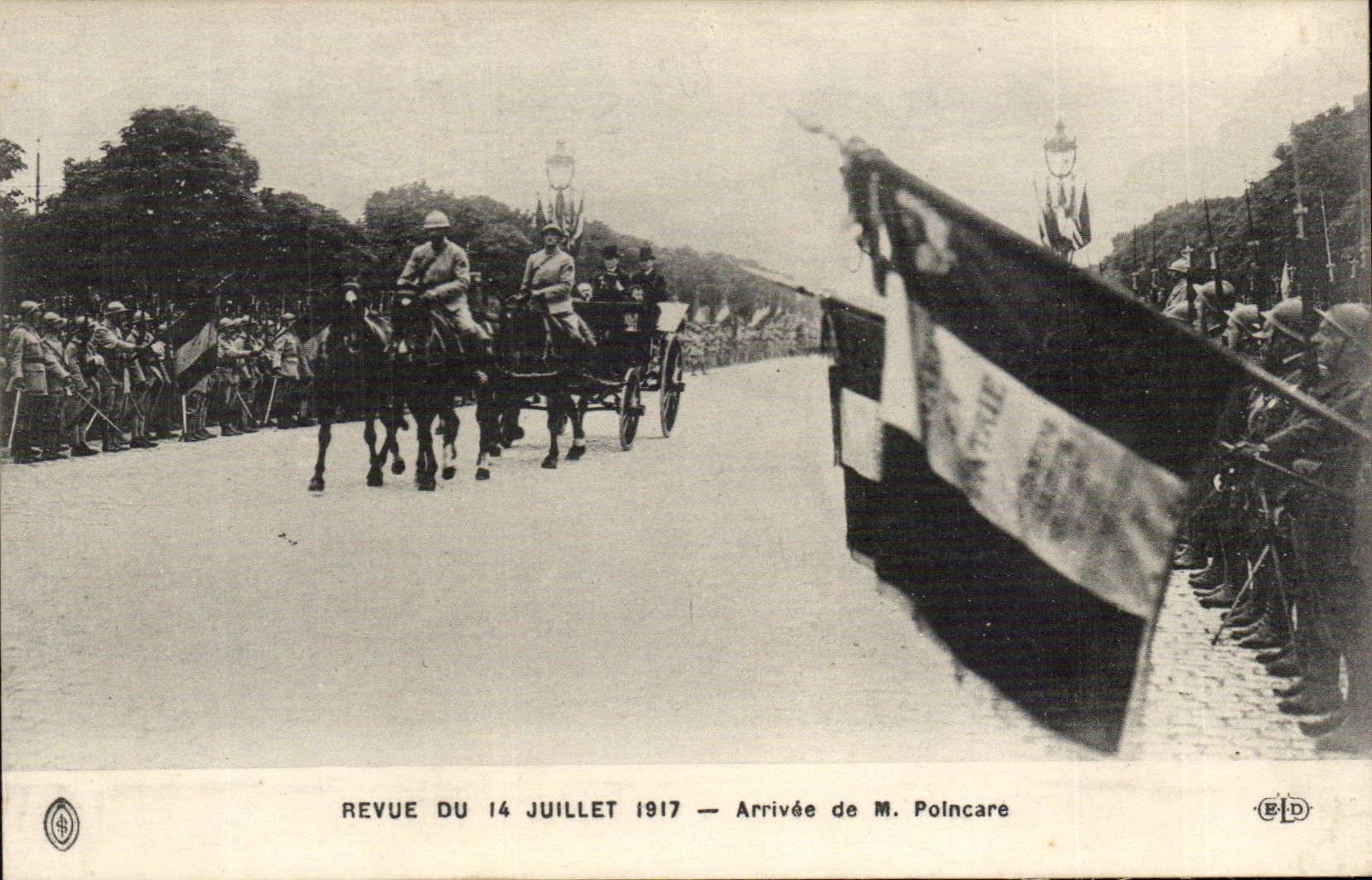Revue du 14 juillet 1917 — Arrivée de M. Polncare — E. La Duley, Paris