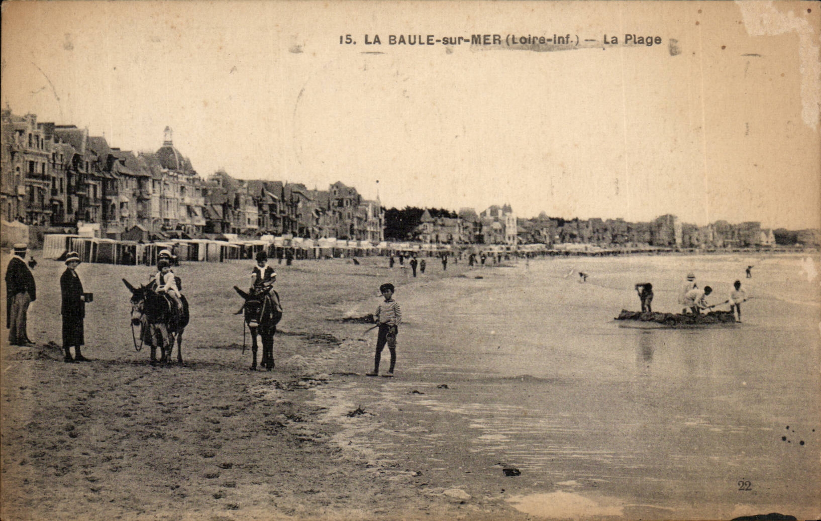 CPA La Baule La plage Ane donkey