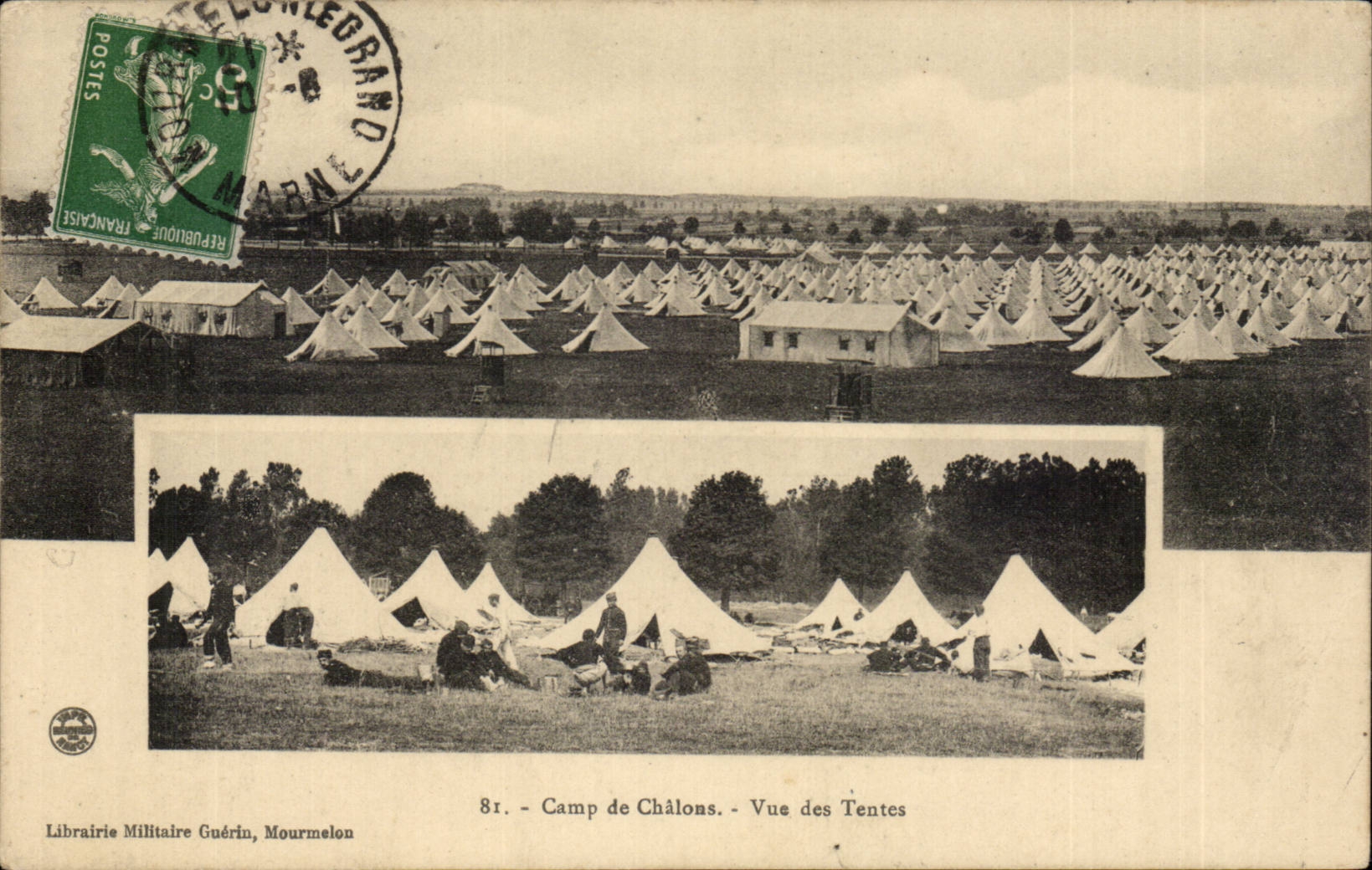 CPA Militaria Camp de Chalons Vue des tentes