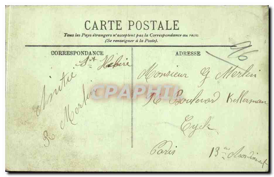 CPA Militaria Orleans La caserne Coligny — Verso