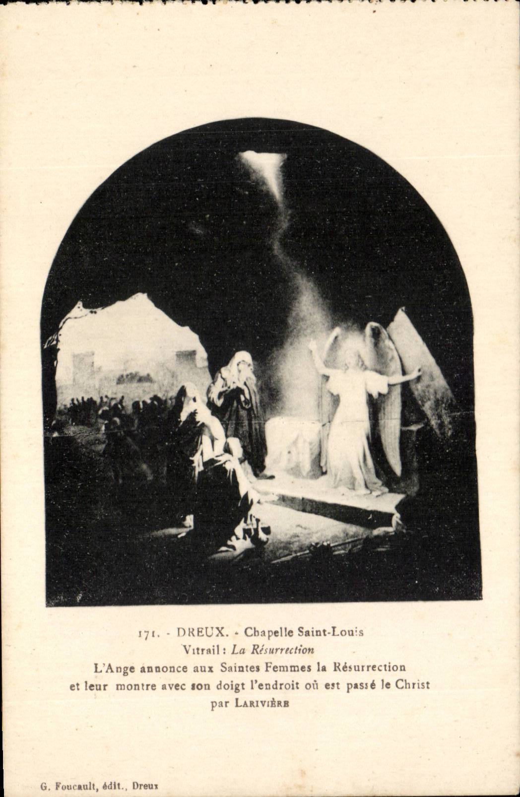 Dreux - Chapelle Saint-Louis — Vitrail : La Résurrection — G. Foucault, édit., Dreux, n° 171