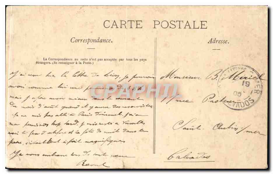 CPA Versailles Piece d'eau de Sanson — Verso