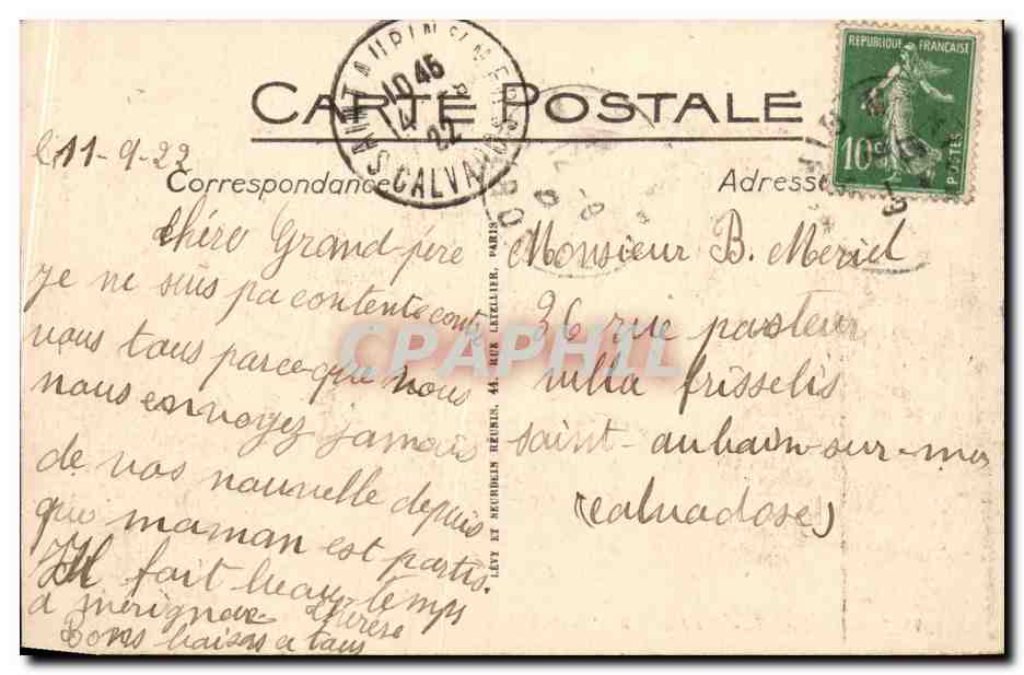 CPA Bordeaux Le jardin de l'hotel de ville — Verso