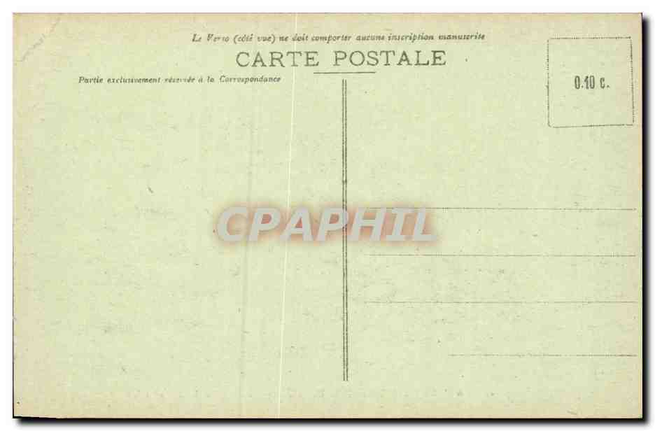 Palacio de Fontainebleau — El Estanque de los Carpes y la Ala Luis XV — Editor no identificado, n° 49 — Reverso