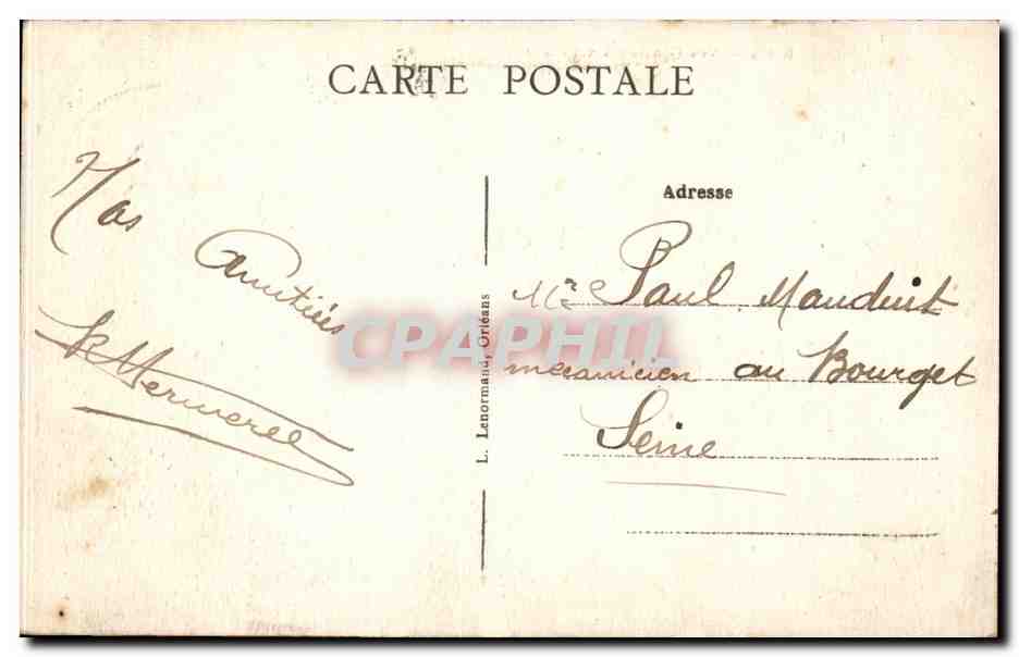 Blois — Vue Générale à vol d'oiseau — L. Lenormand, Orléans — Rückseite