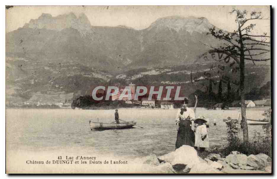Lac d'Annecy — Château de Duingt et les Dents du Lanfon — A. Géron, éditeur