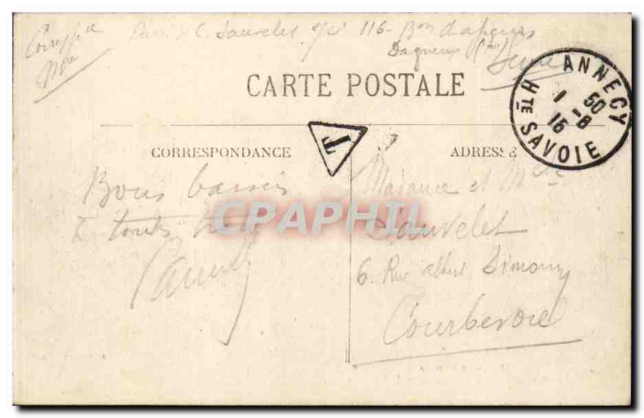 Lac d'Annecy — Château de Duingt et les Dents du Lanfon — A. Géron, éditeur — Rückseite