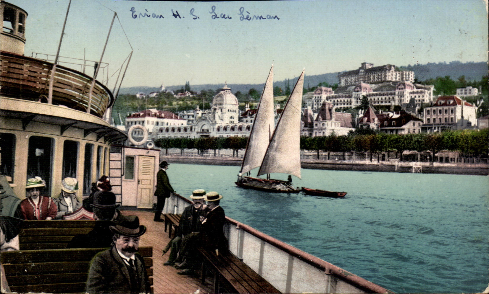 View of the shore of Lake Léman — Basel, Switzerland — Phototypie Co. Neuchâtel