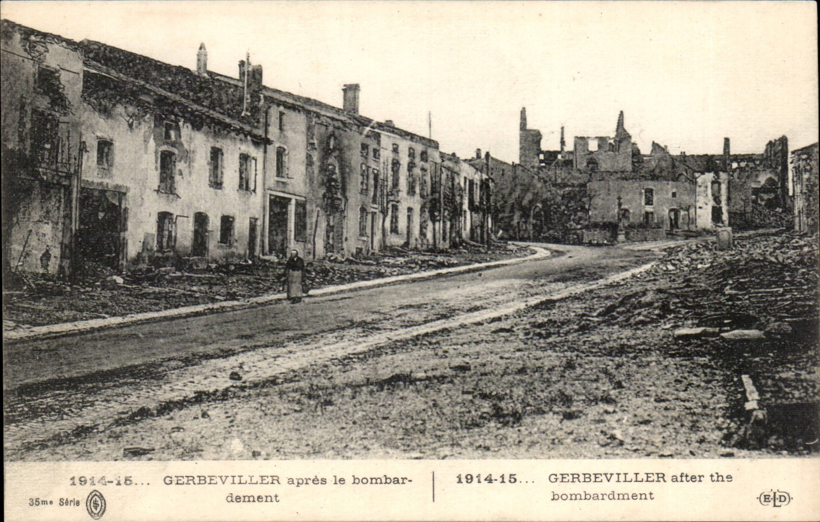 CPA GErbeviller apres le bombardement Militaria
