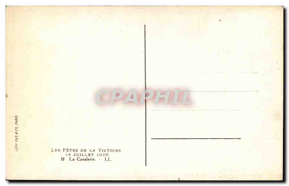 CPA Les fetes de la victoire 14 juillet 1919 Le defile Militaria  — Rückseite