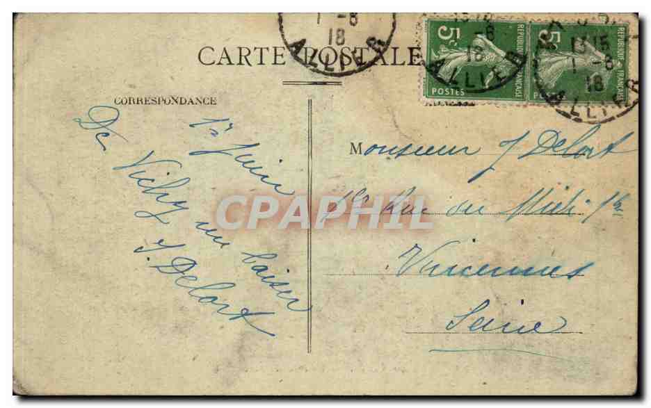 CPA Vichy Un coin des parcs — Verso